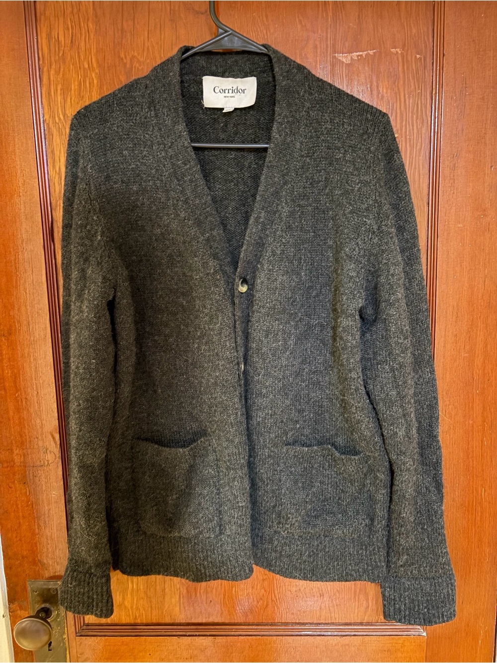 Corridor Charcoal Gray Men's Shawl-Collar Cardigan